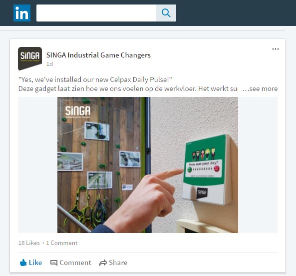 Linkedin post to announce Singa's agila methods to improve work morale